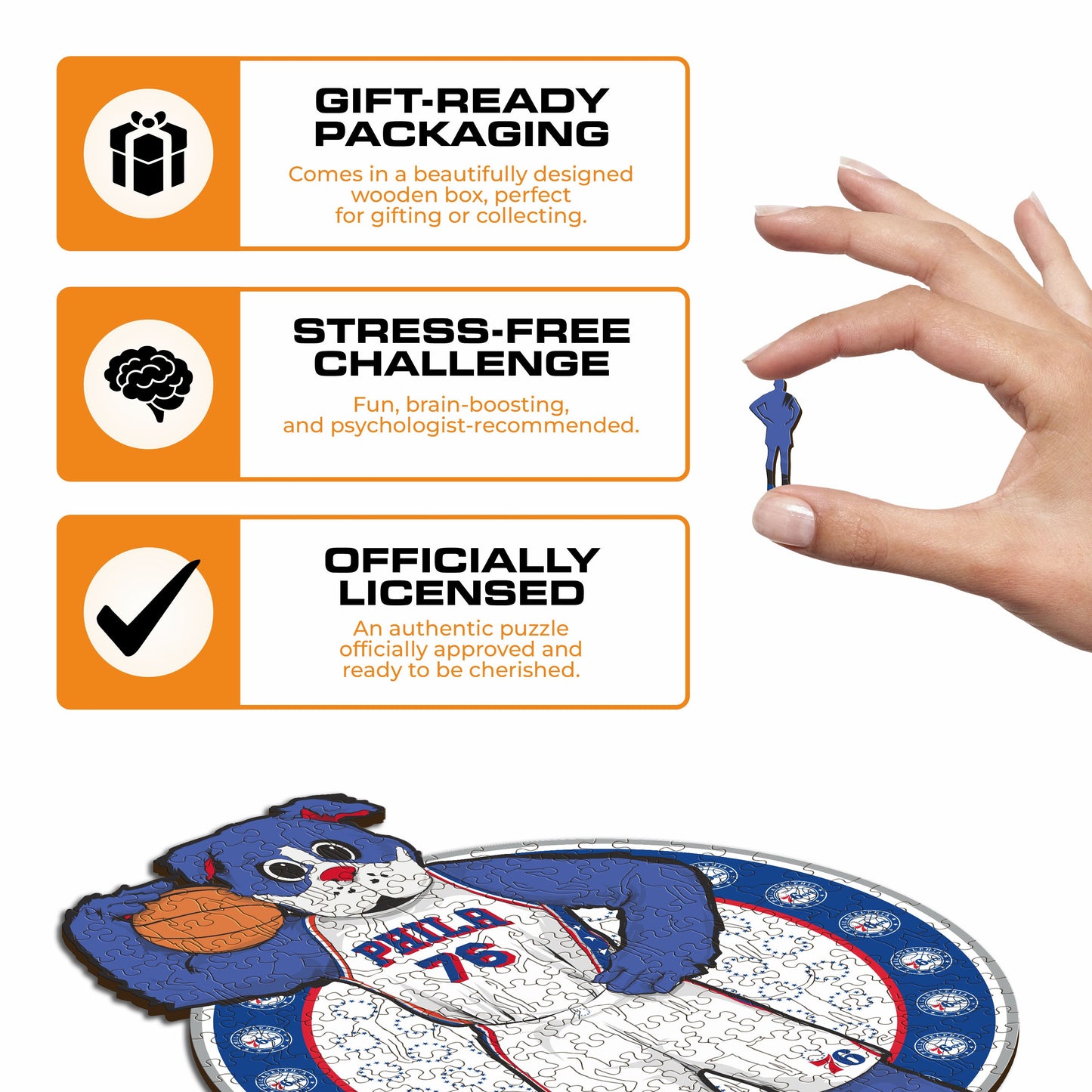 Philadelphia 76ers™ Mascot - Wooden Puzzle