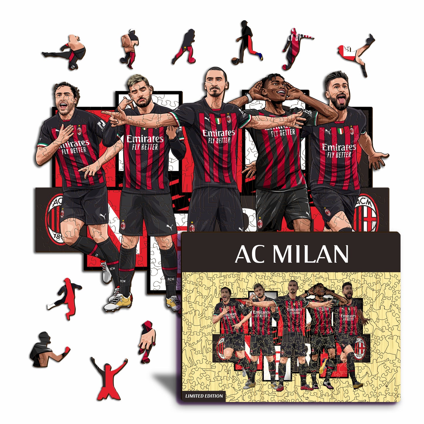 AC Milan® 5 Players - Wooden Puzzle (LIMITED EDITION)
