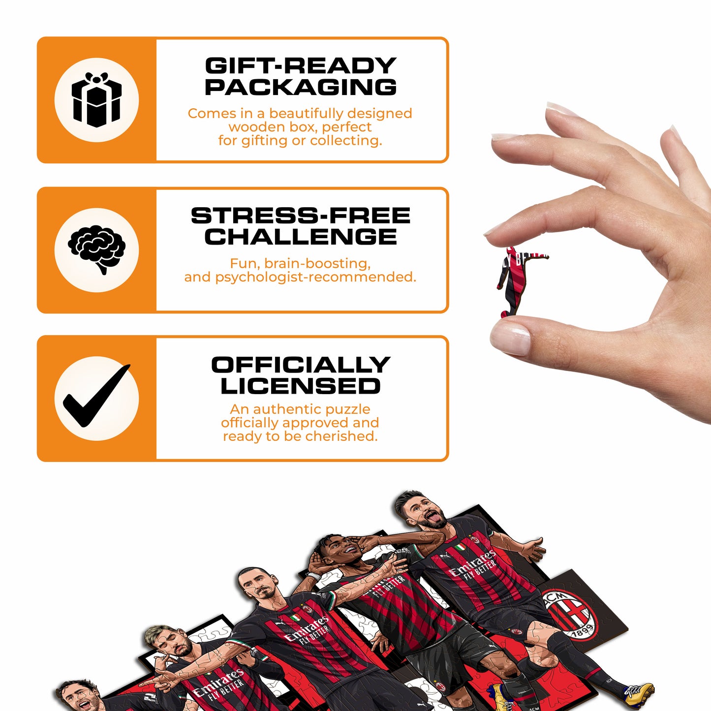 AC Milan® 5 Players - Wooden Puzzle (LIMITED EDITION)