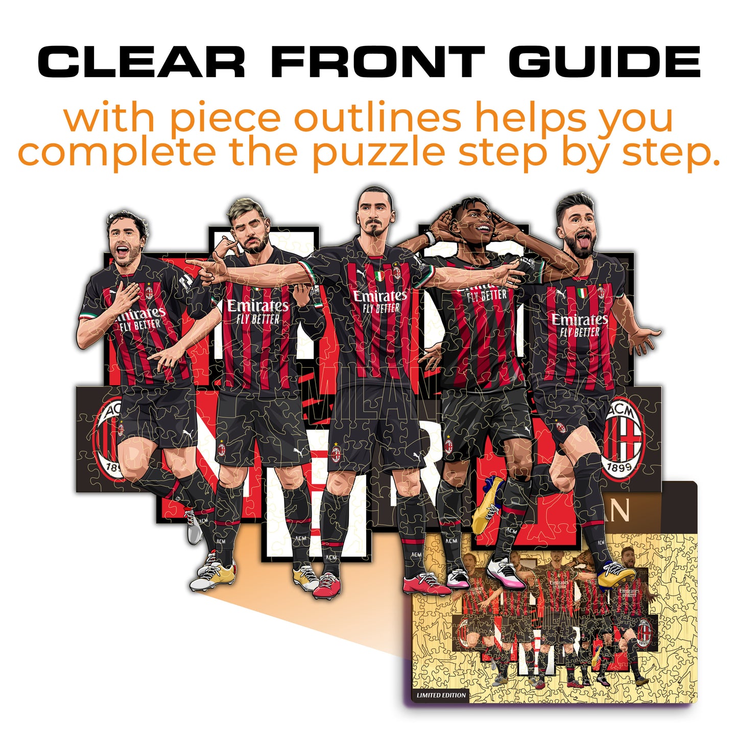 AC Milan® 5 Players - Wooden Puzzle (LIMITED EDITION)