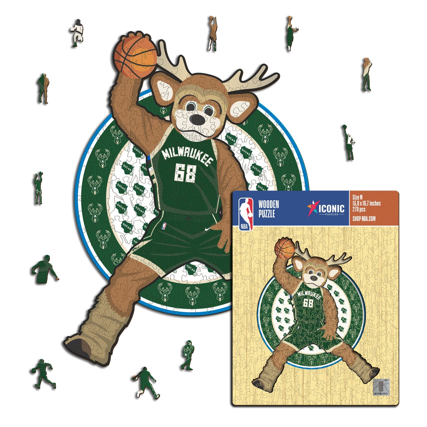 Milwaukee Bucks™ Mascot - Wooden Puzzle
