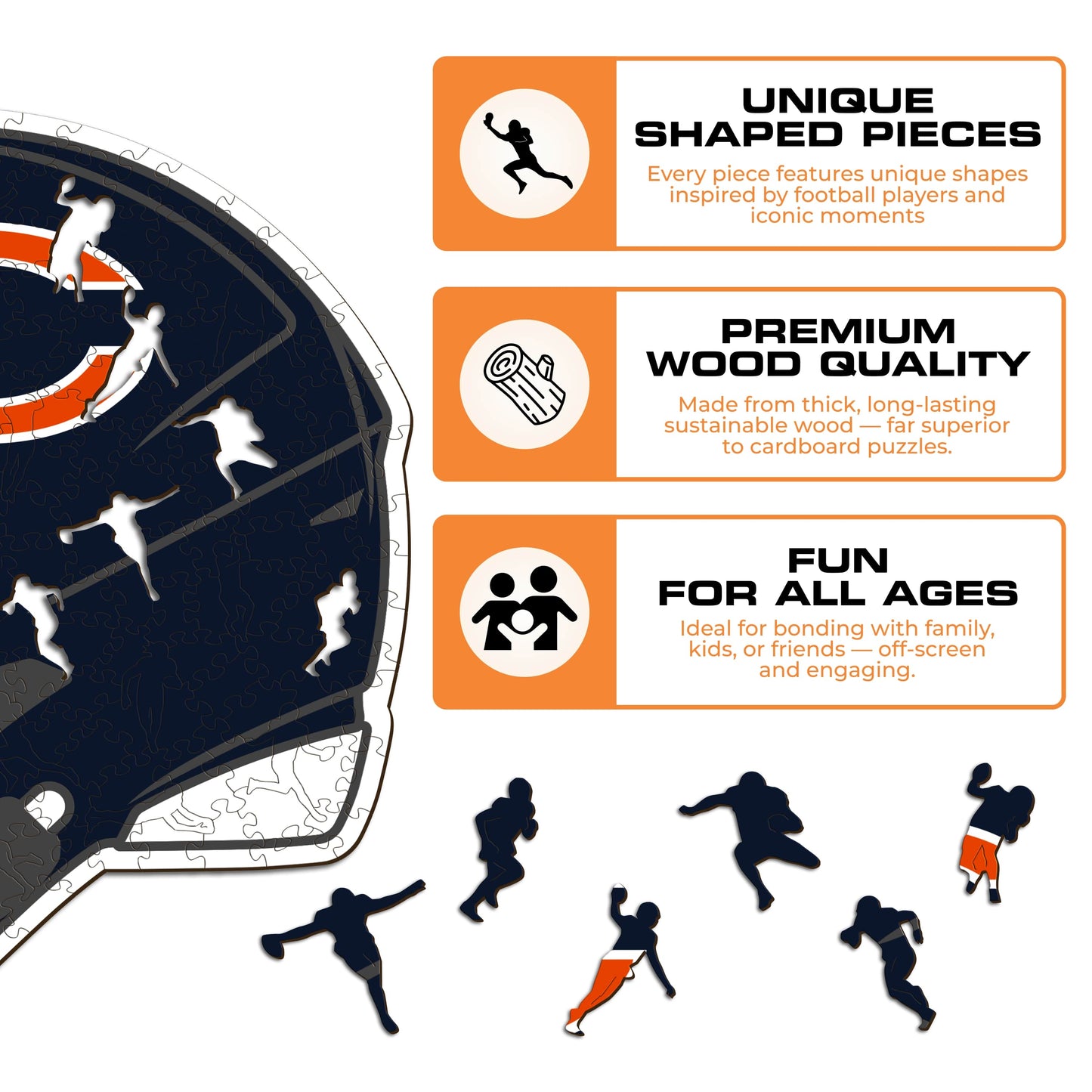 Chicago Bears™ Helmet - Wooden Puzzle