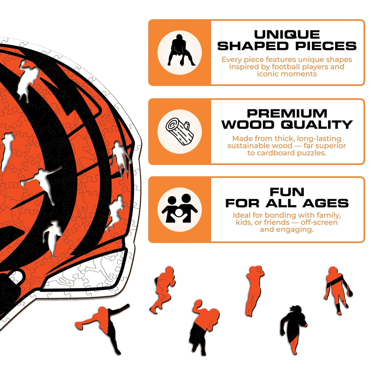 Cincinnati Bengals™ Helmet - Wooden Puzzle