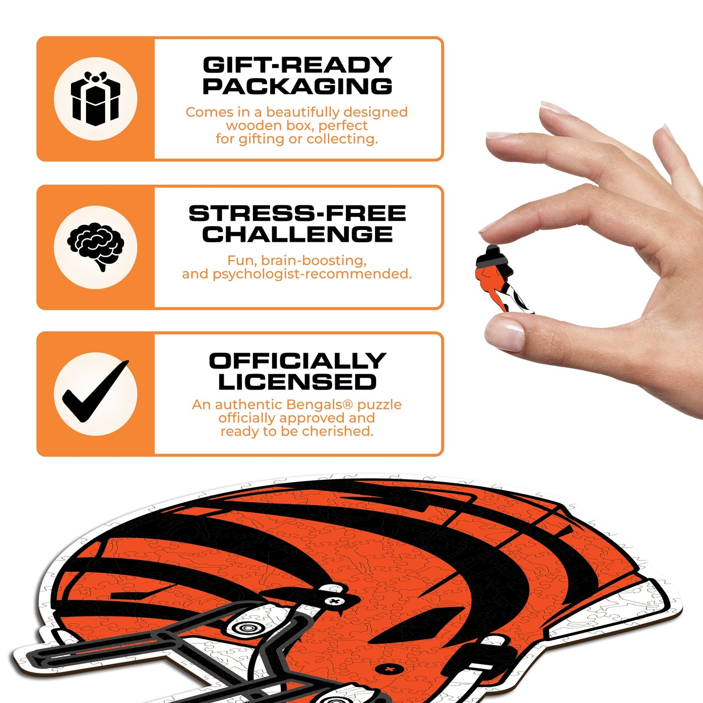 Cincinnati Bengals™ Helmet - Wooden Puzzle