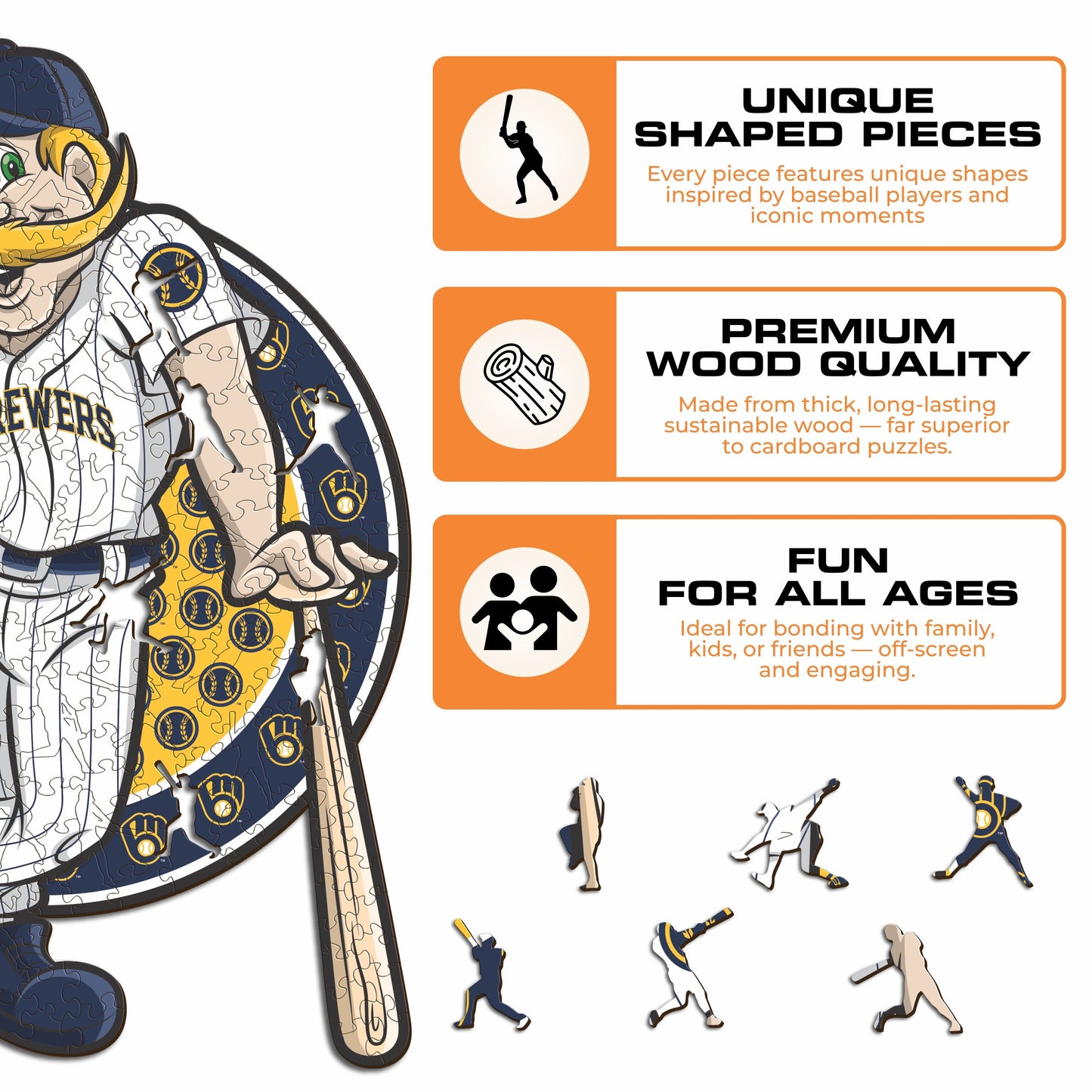 Milwaukee Brewers™ Mascot - Wooden Puzzle