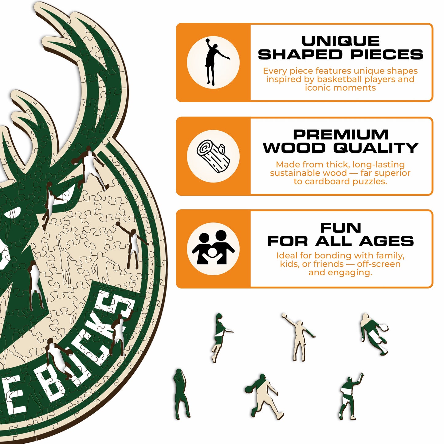 Milwaukee Bucks™ - Wooden Puzzle