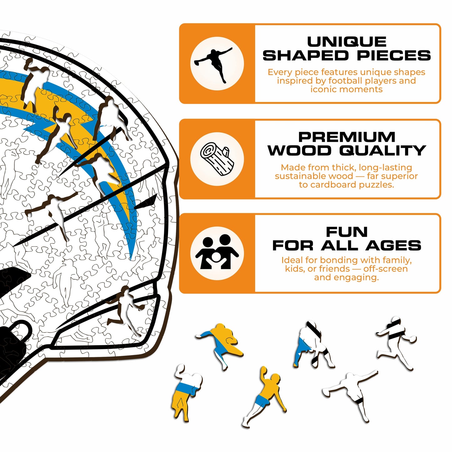 Los Angeles Chargers™ Helmet - Wooden Puzzle