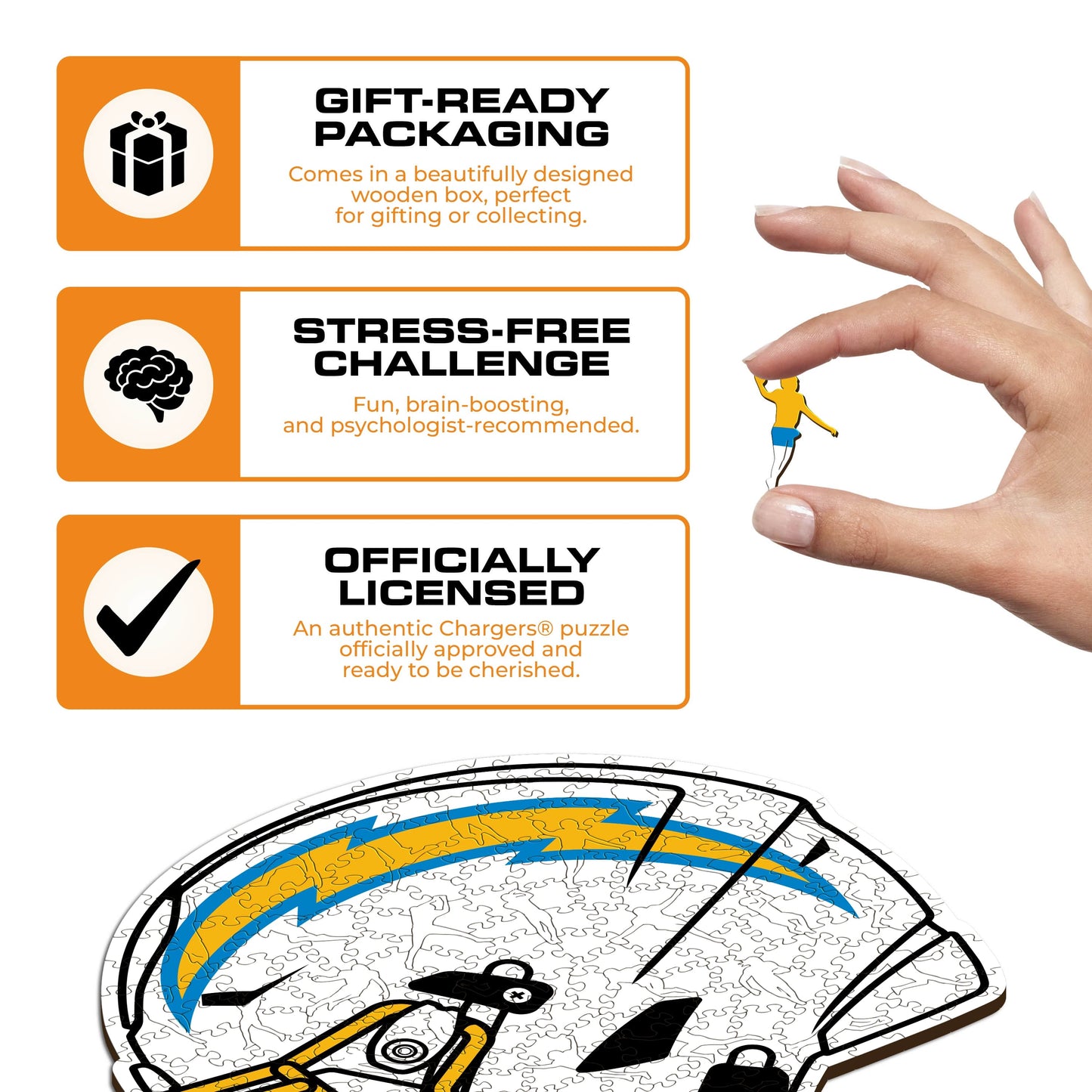 Los Angeles Chargers™ Helmet - Wooden Puzzle