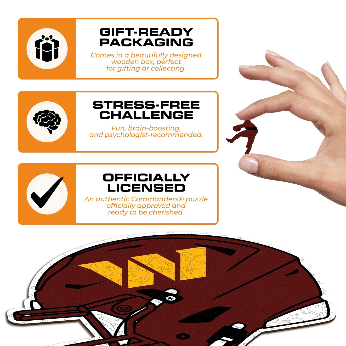 Washington Commanders™ Helmet - Wooden Puzzle