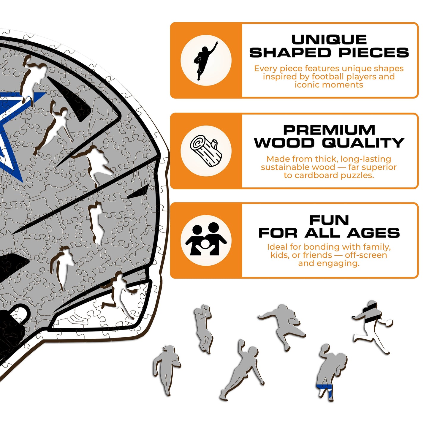 Dallas Cowboys™ Helmet - Wooden Puzzle