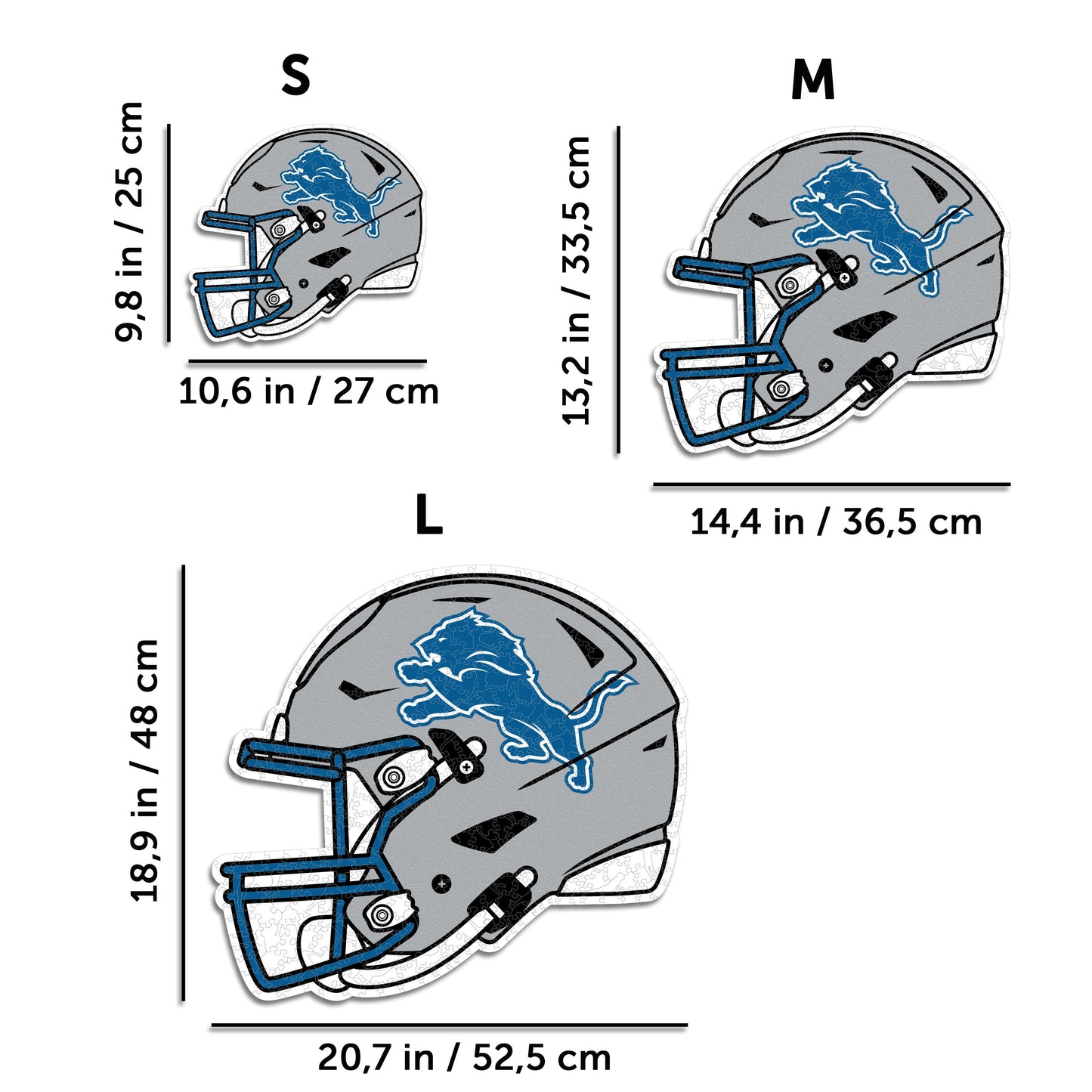Detroit Lions™ Helmet - Wooden Puzzle