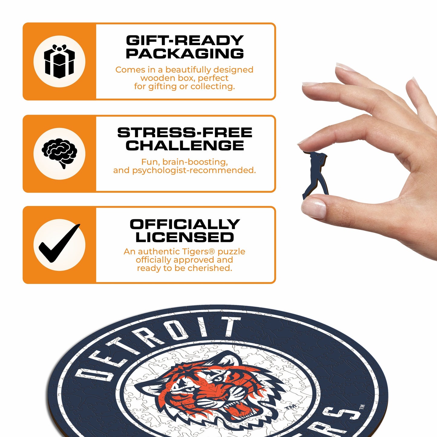 Detroit Tigers™ Crest - Wooden Puzzle