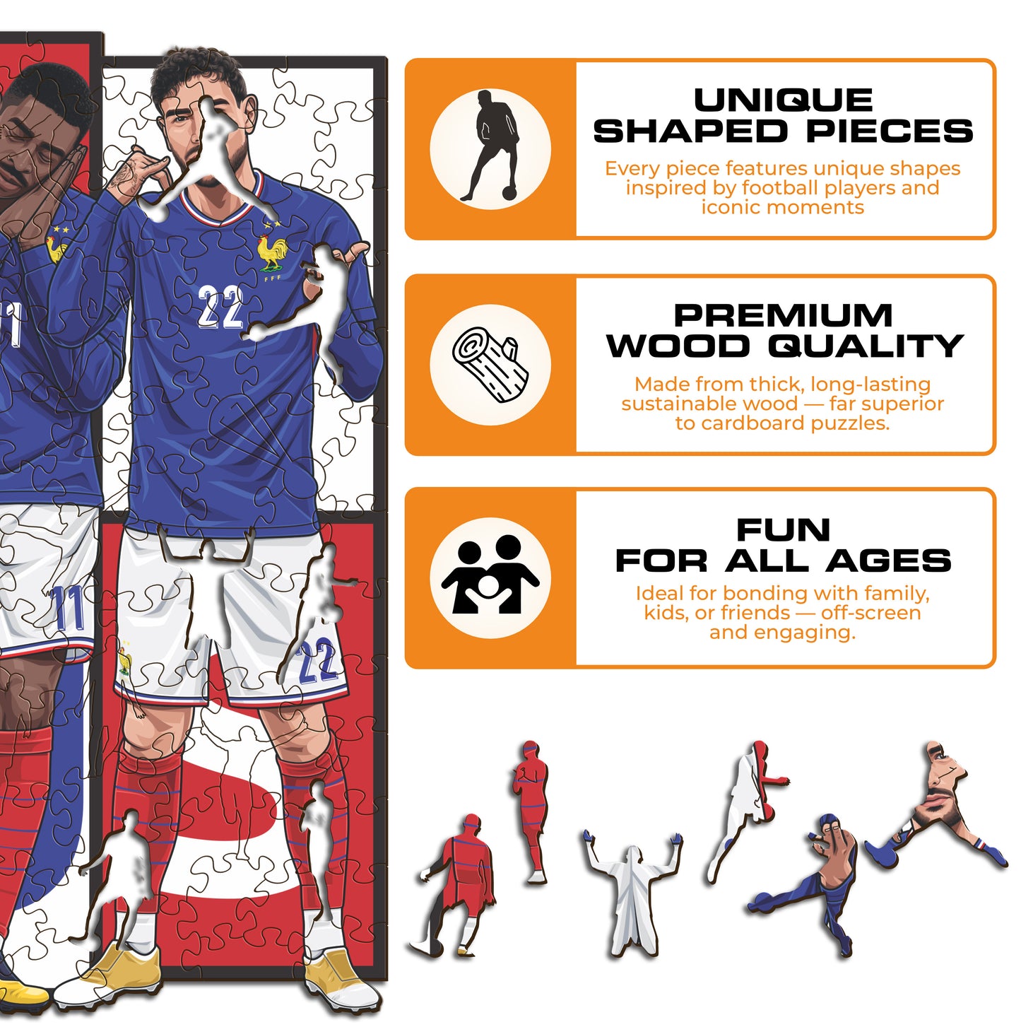 France National Team® 6 Players - Wooden Puzzle
