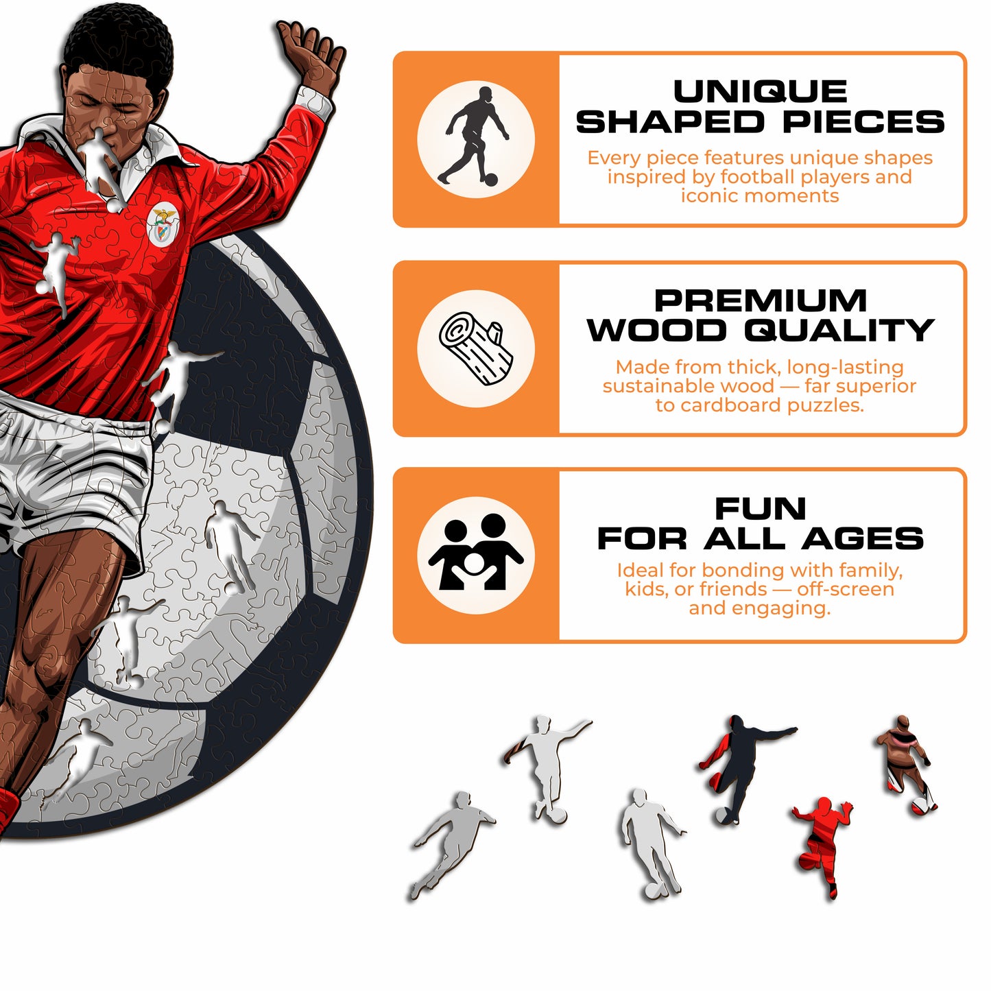 3 PACK SL Benfica® Crest + Eusebio + Stadium