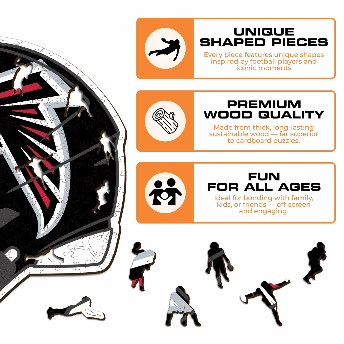 Atlanta Falcons™ Helmet - Wooden Puzzle