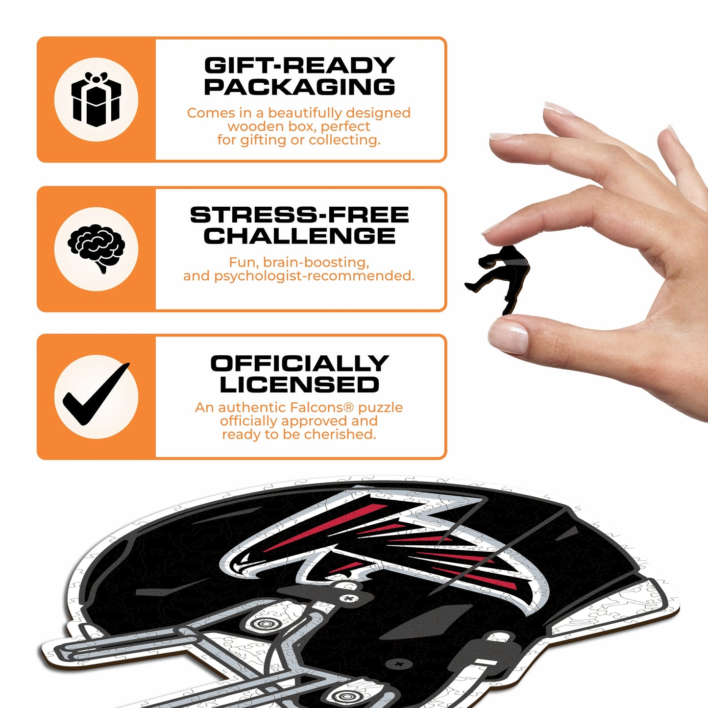 Atlanta Falcons™ Helmet - Wooden Puzzle