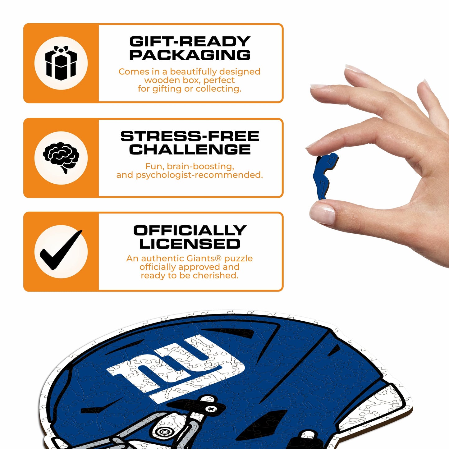 New York Giants™ Helmet - Wooden Puzzle