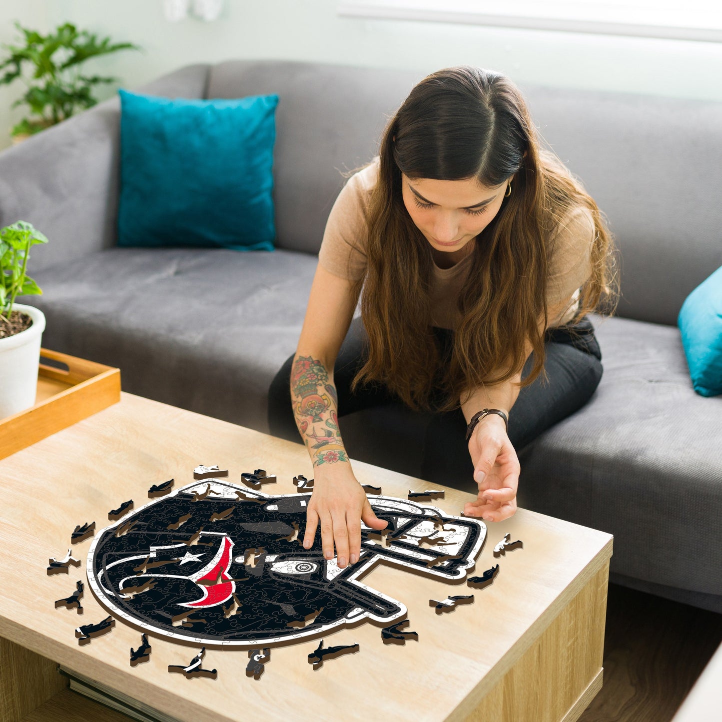 Houston Texans™ Helmet - Wooden Puzzle