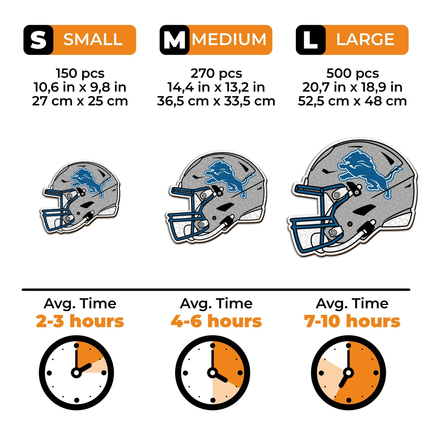 Detroit Lions™ Helmet - Wooden Puzzle