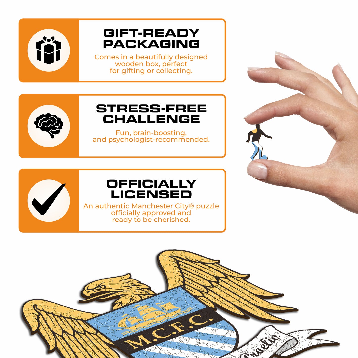 Manchester City FC® Retro Crest - Wooden Puzzle