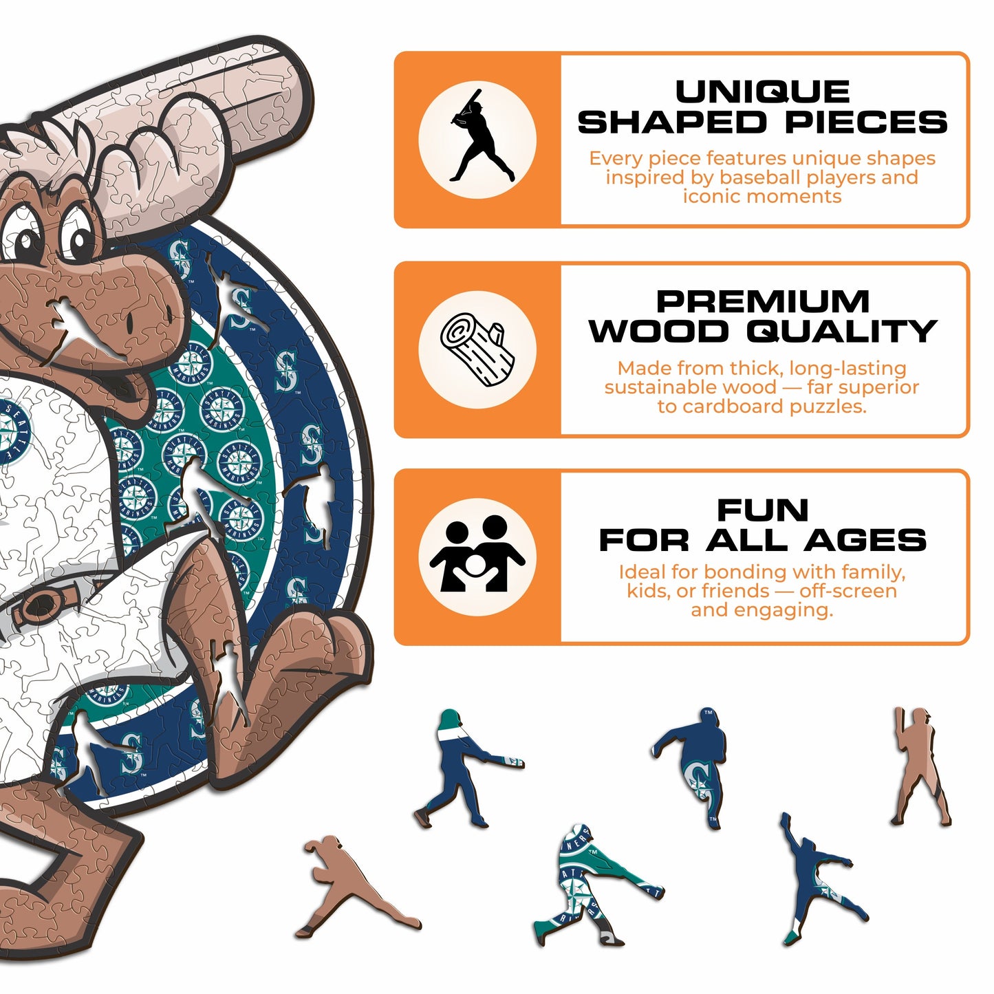 Seattle Mariners™ Mascot - Wooden Puzzle
