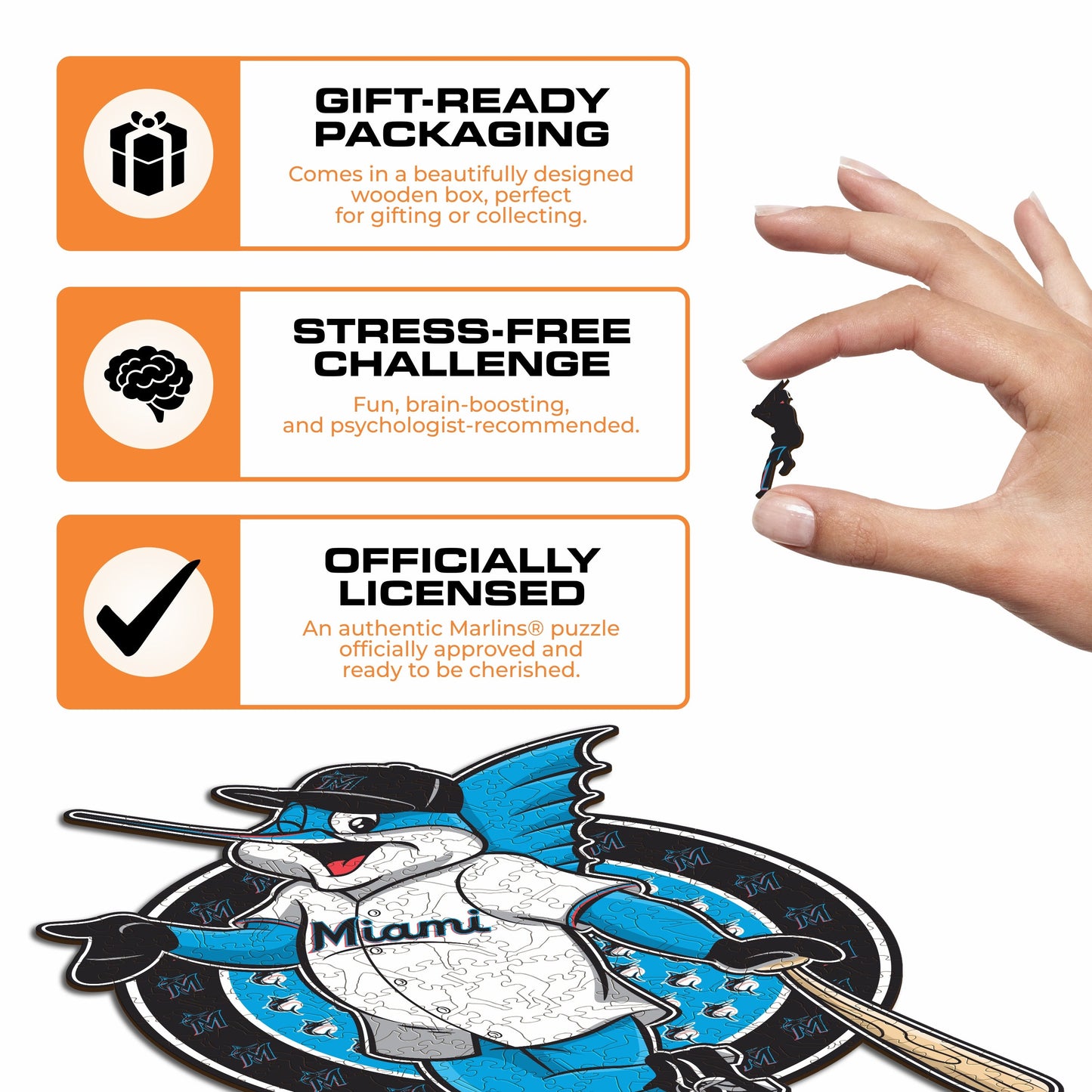 Miami Marlins™ Mascot - Wooden Puzzle