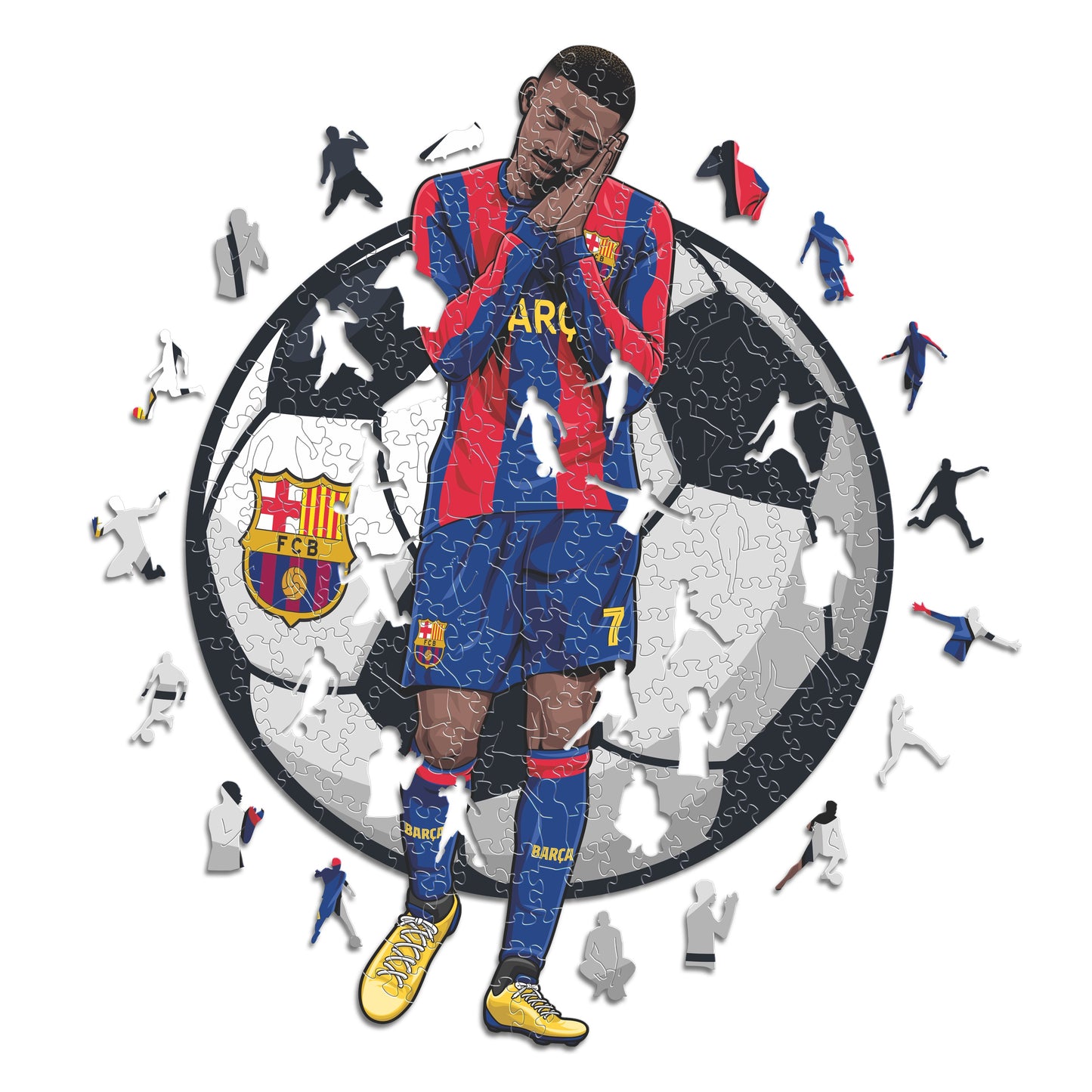 3 Football Players Puzzles Of Your Choice