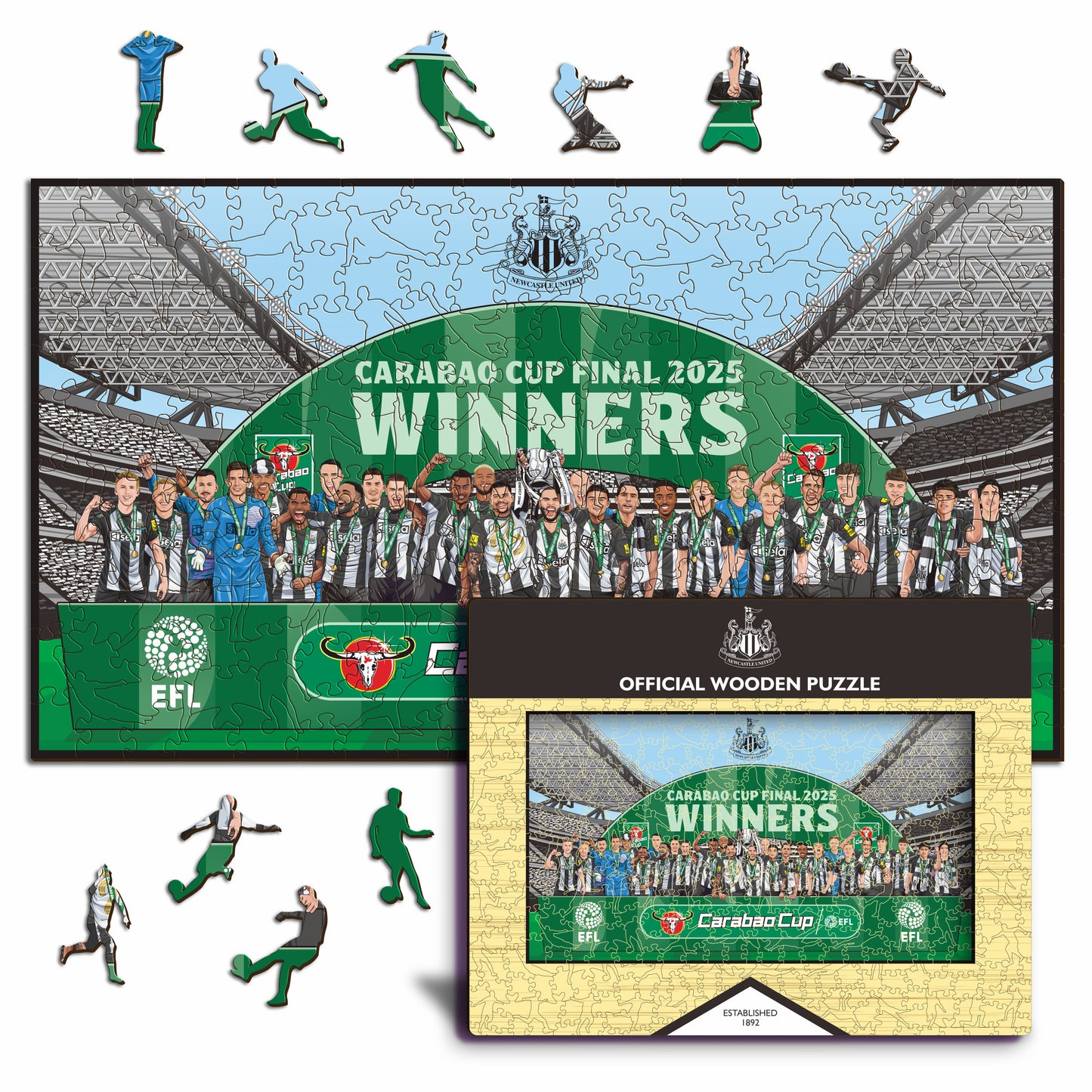 Newcastle United FC® Carabao Cup 2024/25 Winners - Wooden Puzzle