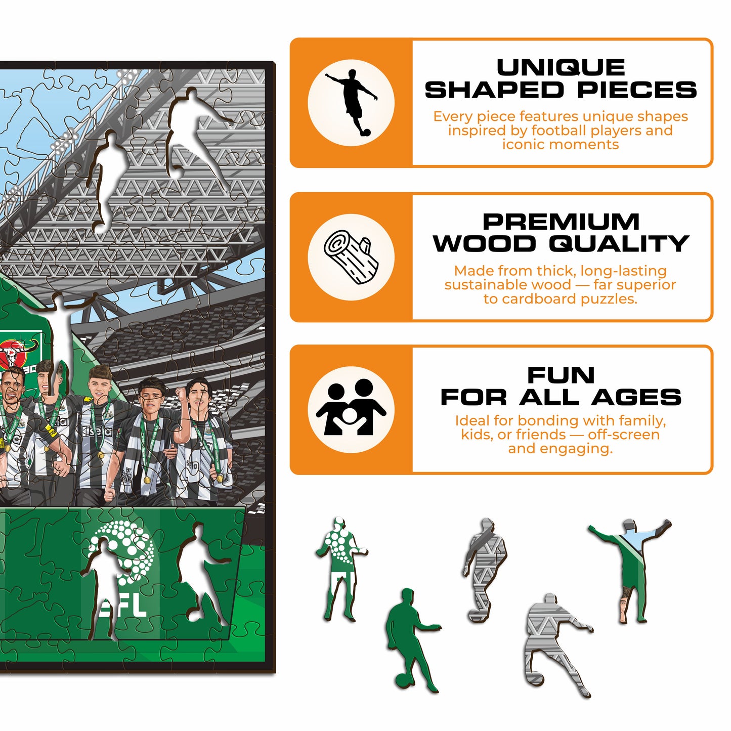 Newcastle United FC® Carabao Cup 2024/25 Winners - Wooden Puzzle