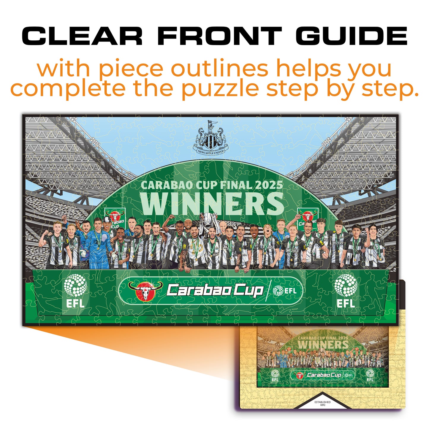 Newcastle United FC® Carabao Cup 2024/25 Winners - Wooden Puzzle