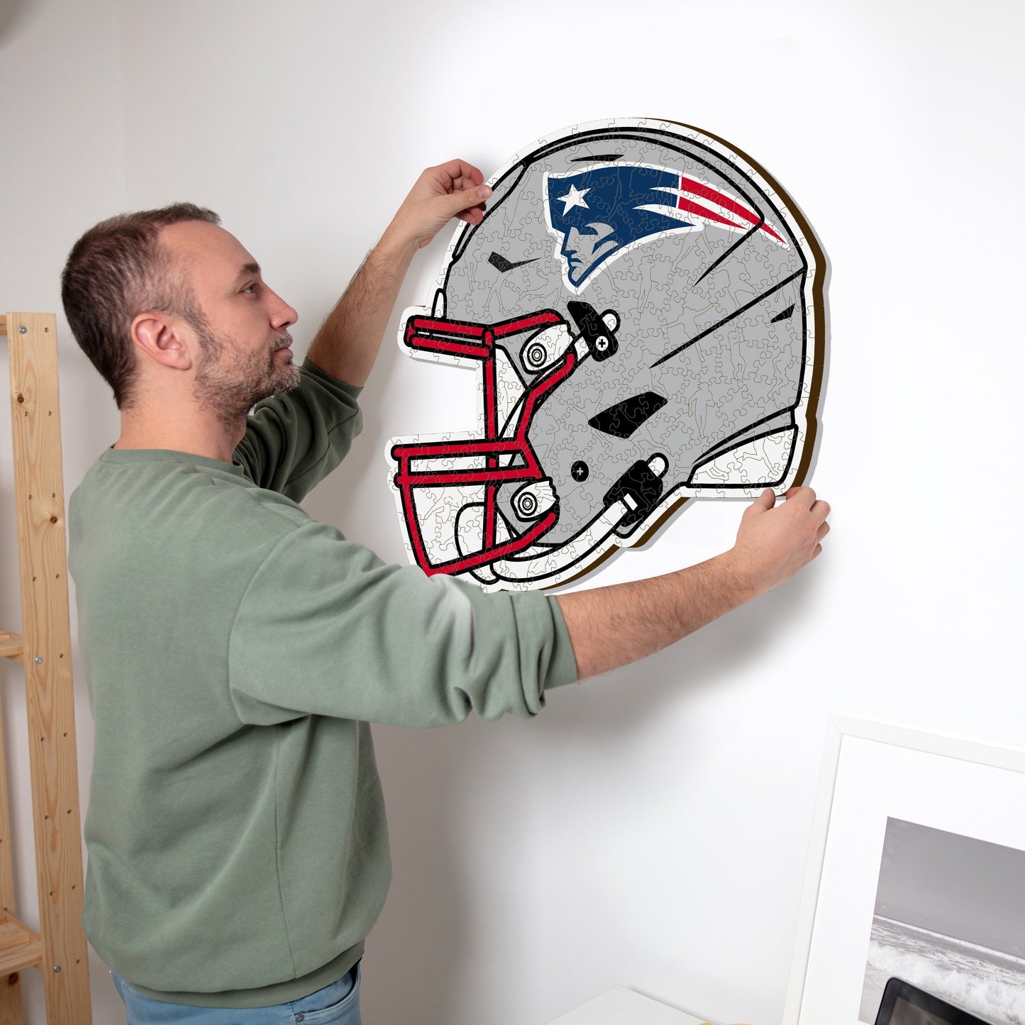 New England Patriots™ Helmet - Wooden Puzzle