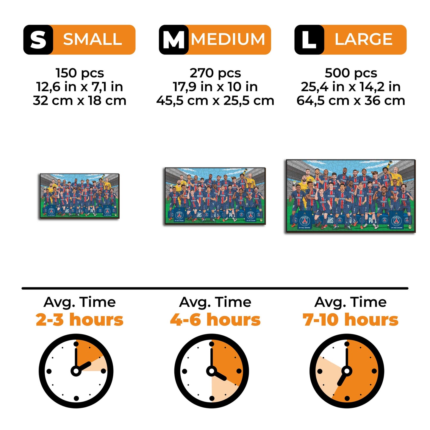 PSG FC® 2024/25 Team "Treble Winners" - Wooden Puzzle