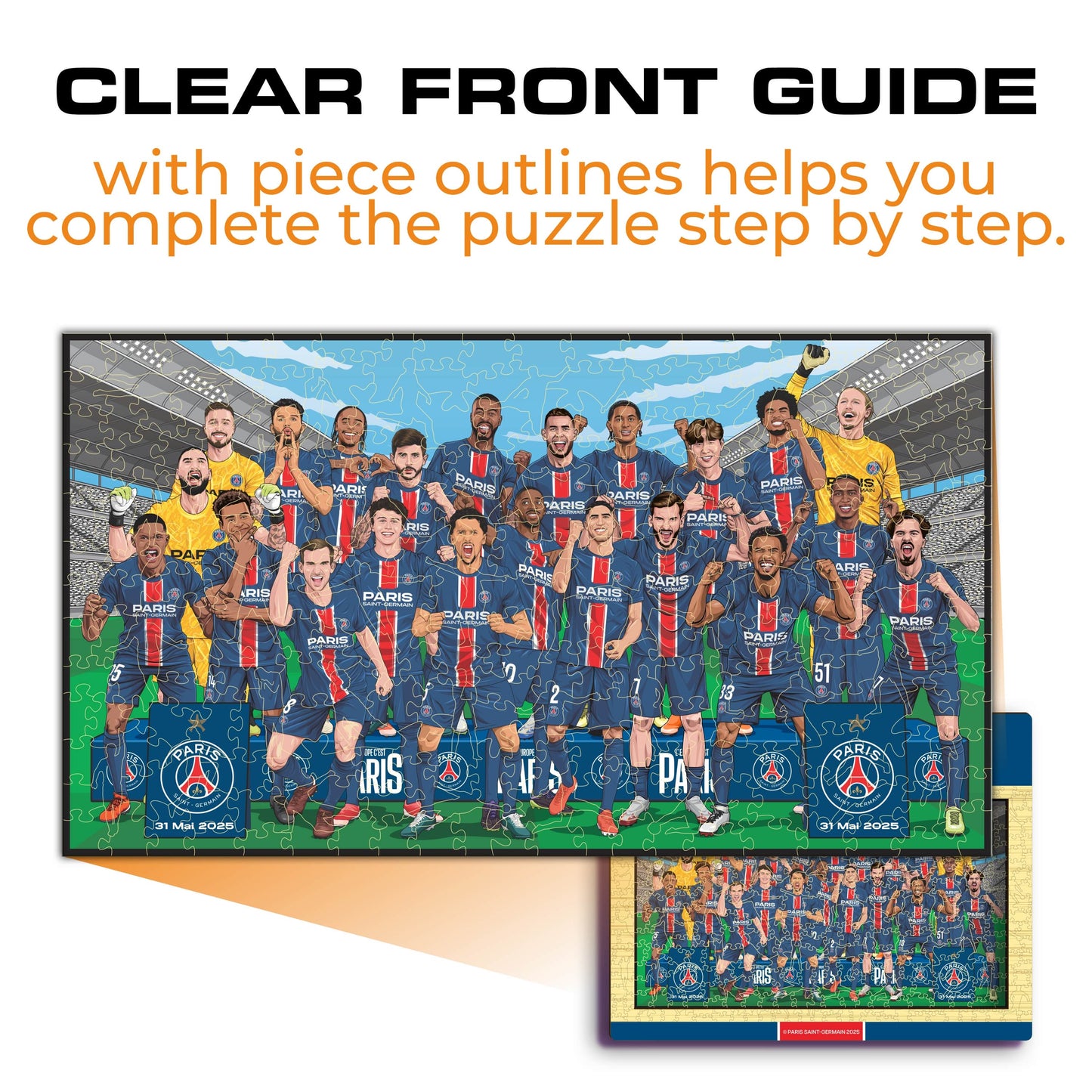 PSG FC® 2024/25 Team "Treble Winners" - Wooden Puzzle