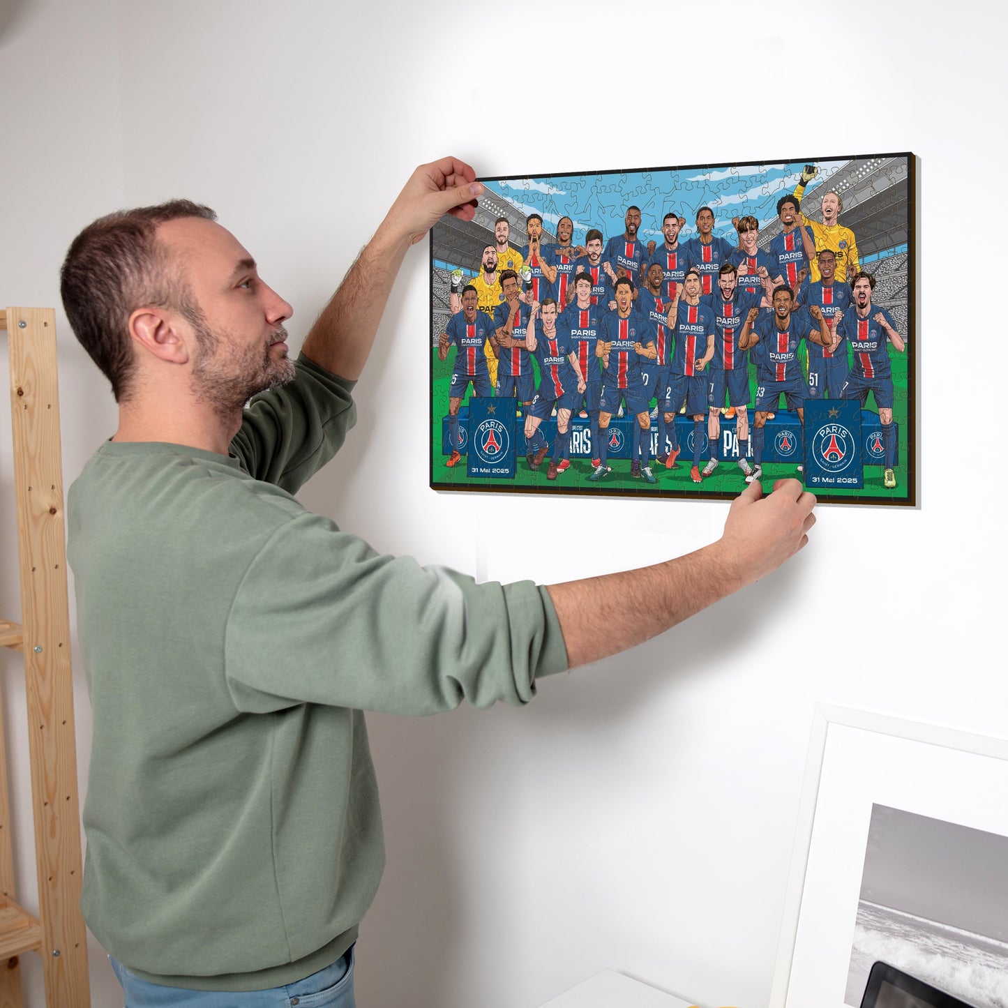 PSG FC® 2024/25 Team "Treble Winners" - Wooden Puzzle