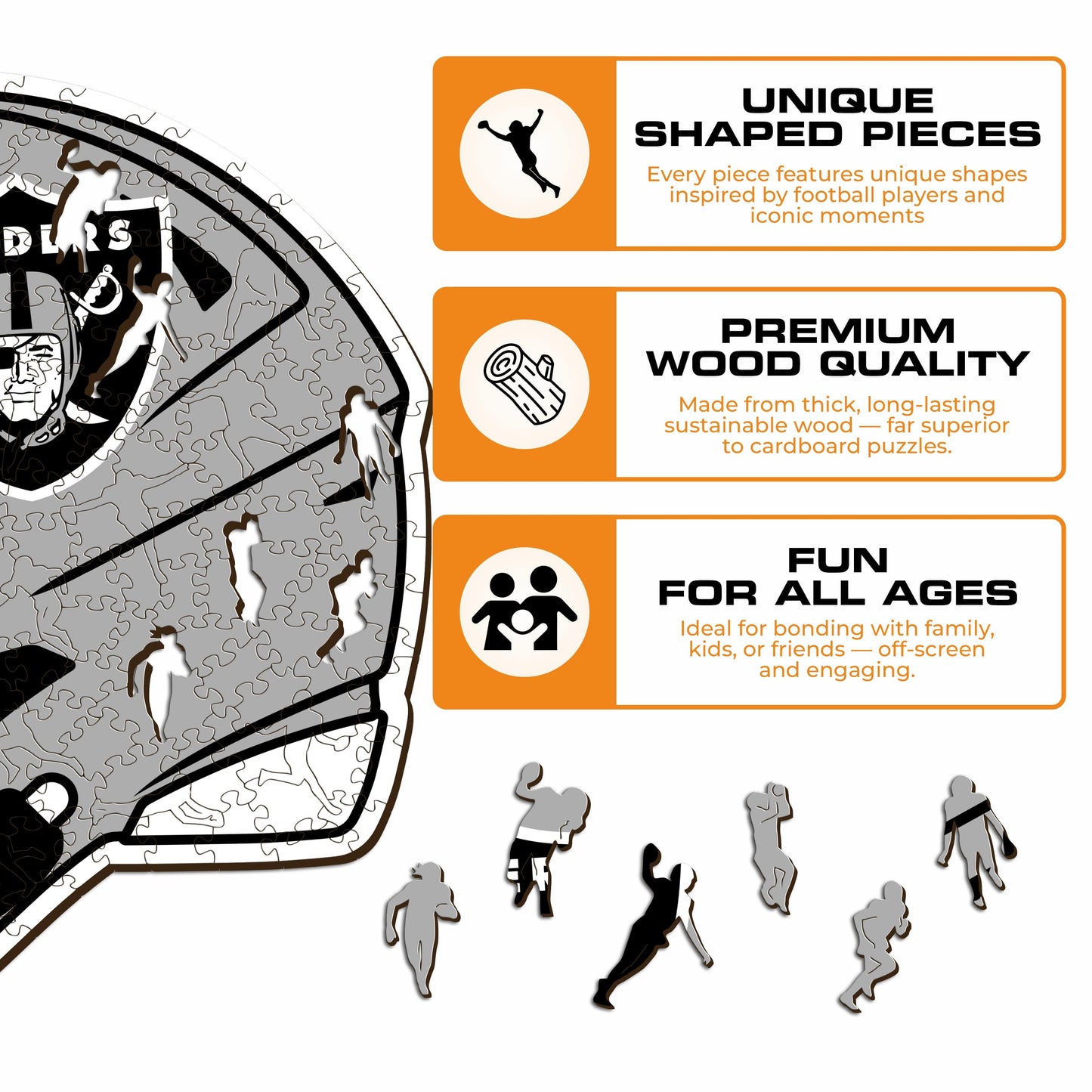 Las Vegas Raiders™ Helmet - Wooden Puzzle