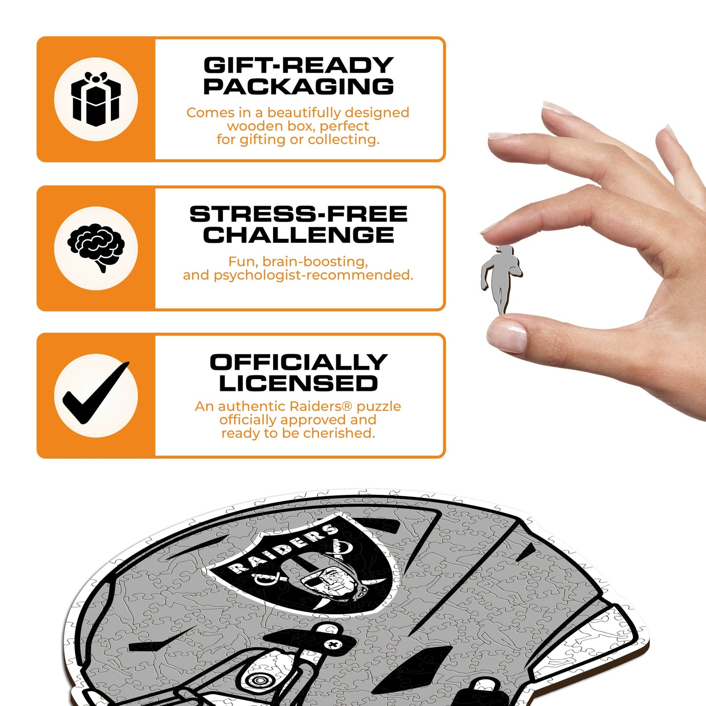 Las Vegas Raiders™ Helmet - Wooden Puzzle