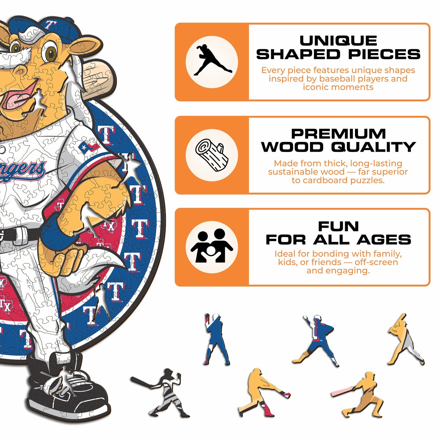 Texas Rangers™ Mascot - Wooden Puzzle