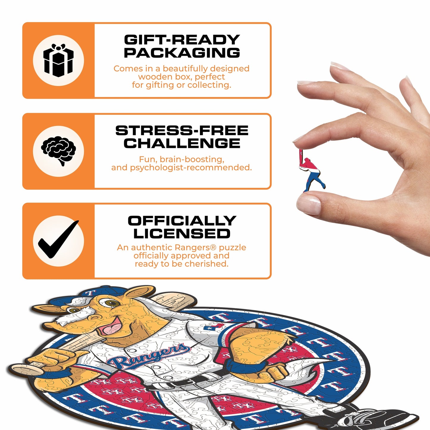 Texas Rangers™ Mascot - Wooden Puzzle