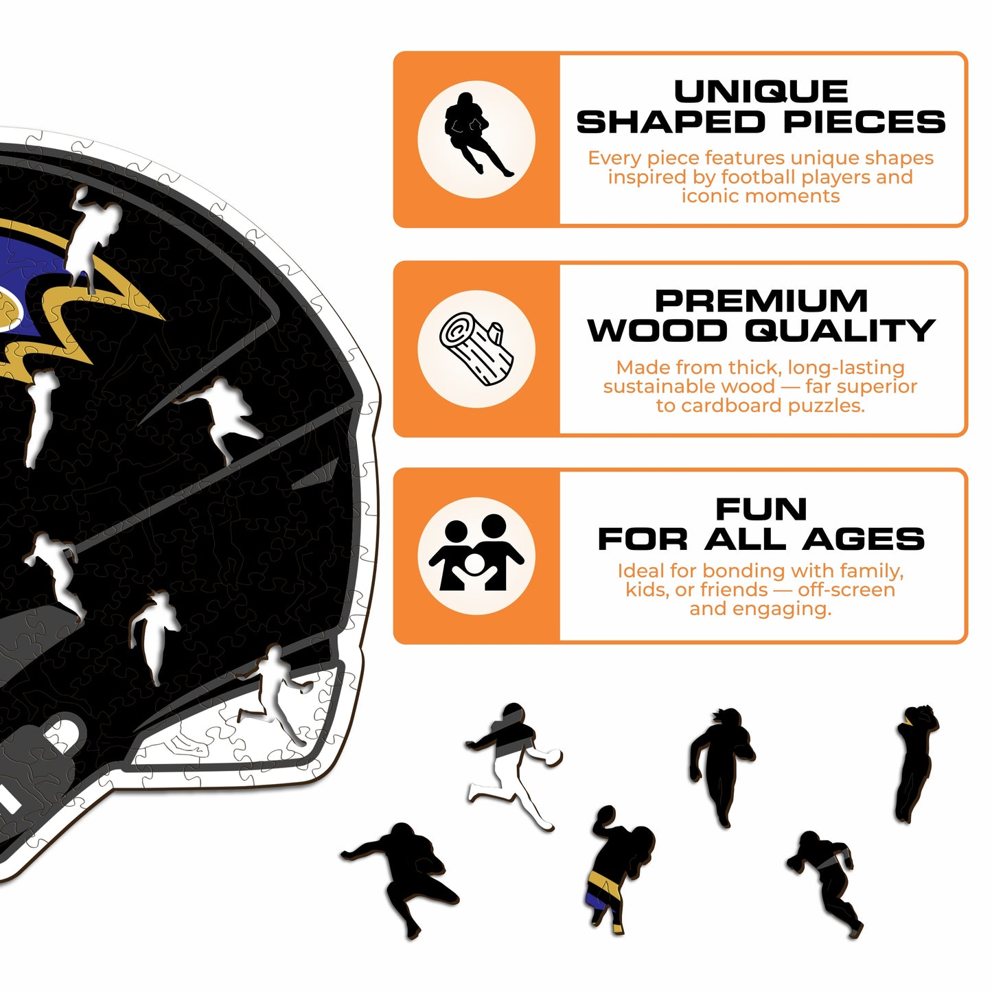 Baltimore Ravens™ Helmet - Wooden Puzzle
