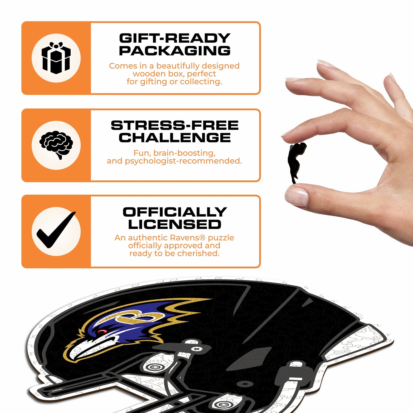 Baltimore Ravens™ Helmet - Wooden Puzzle