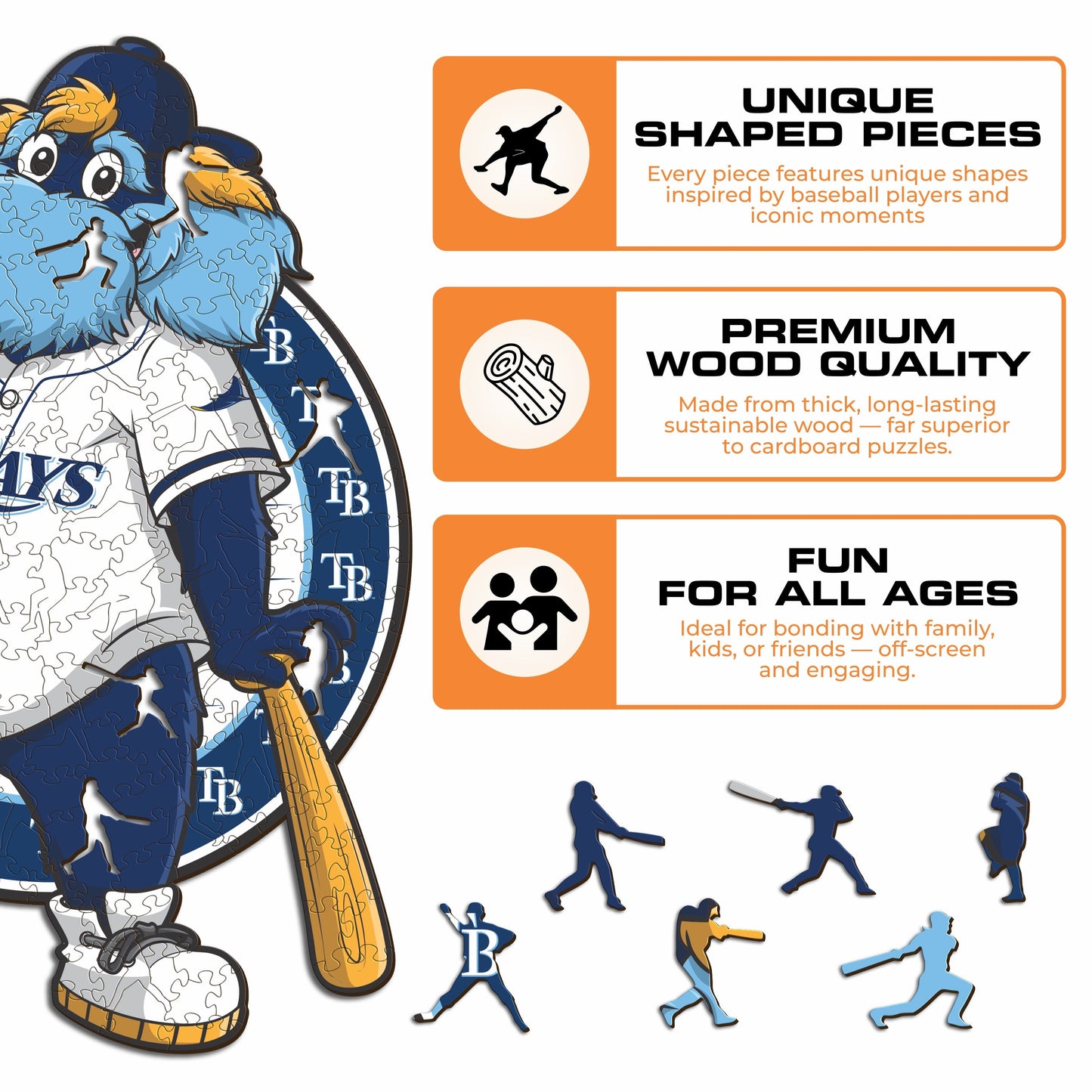 Tampa Bay Rays™ Mascot - Wooden Puzzle