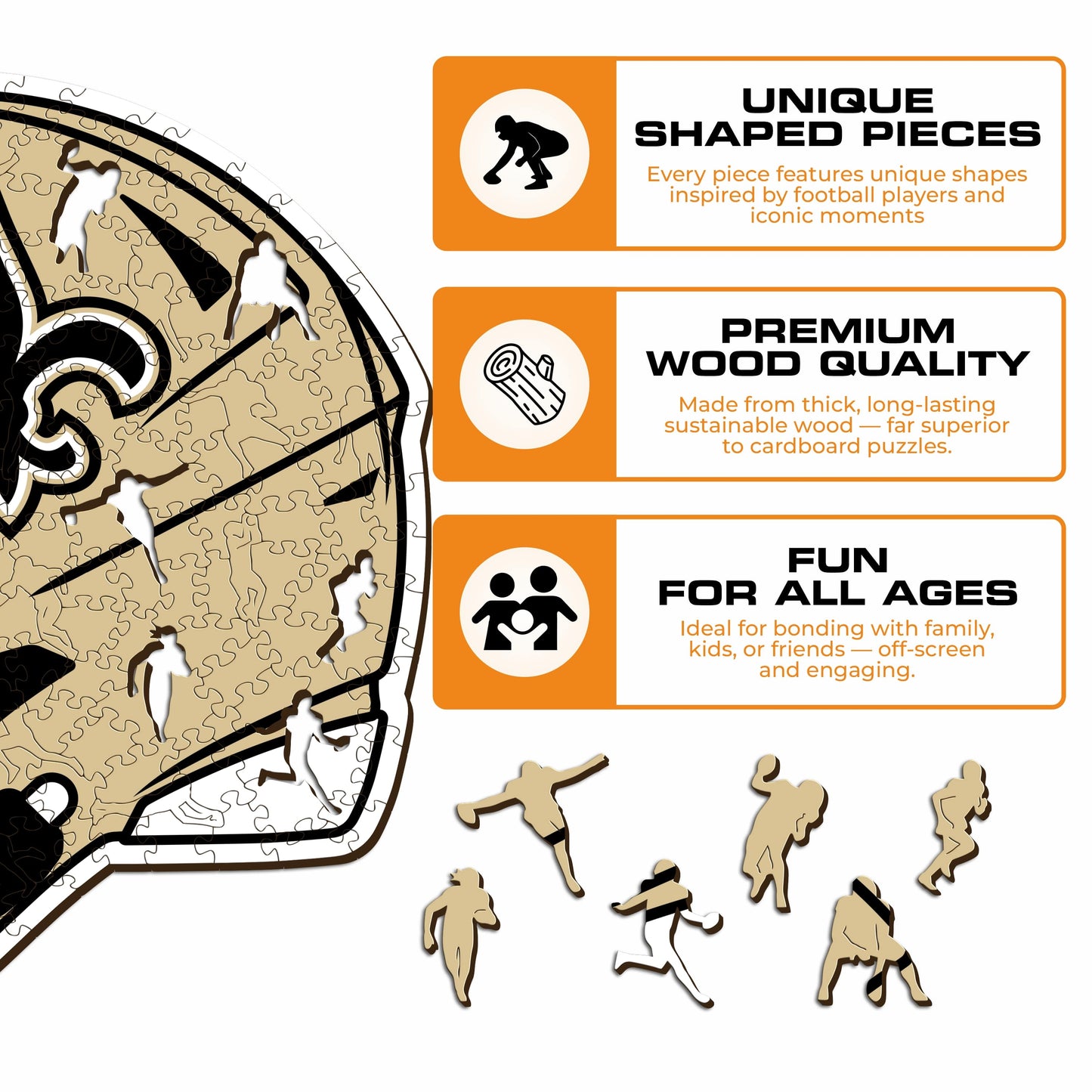 New Orleans Saints™ Helmet - Wooden Puzzle