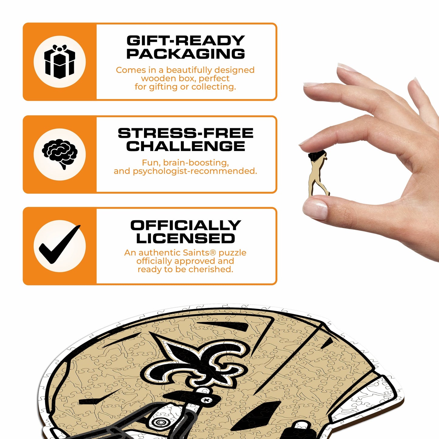 New Orleans Saints™ Helmet - Wooden Puzzle