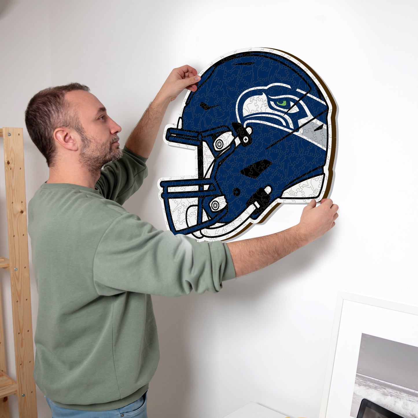 Seattle Seahawks™ Helmet - Wooden Puzzle