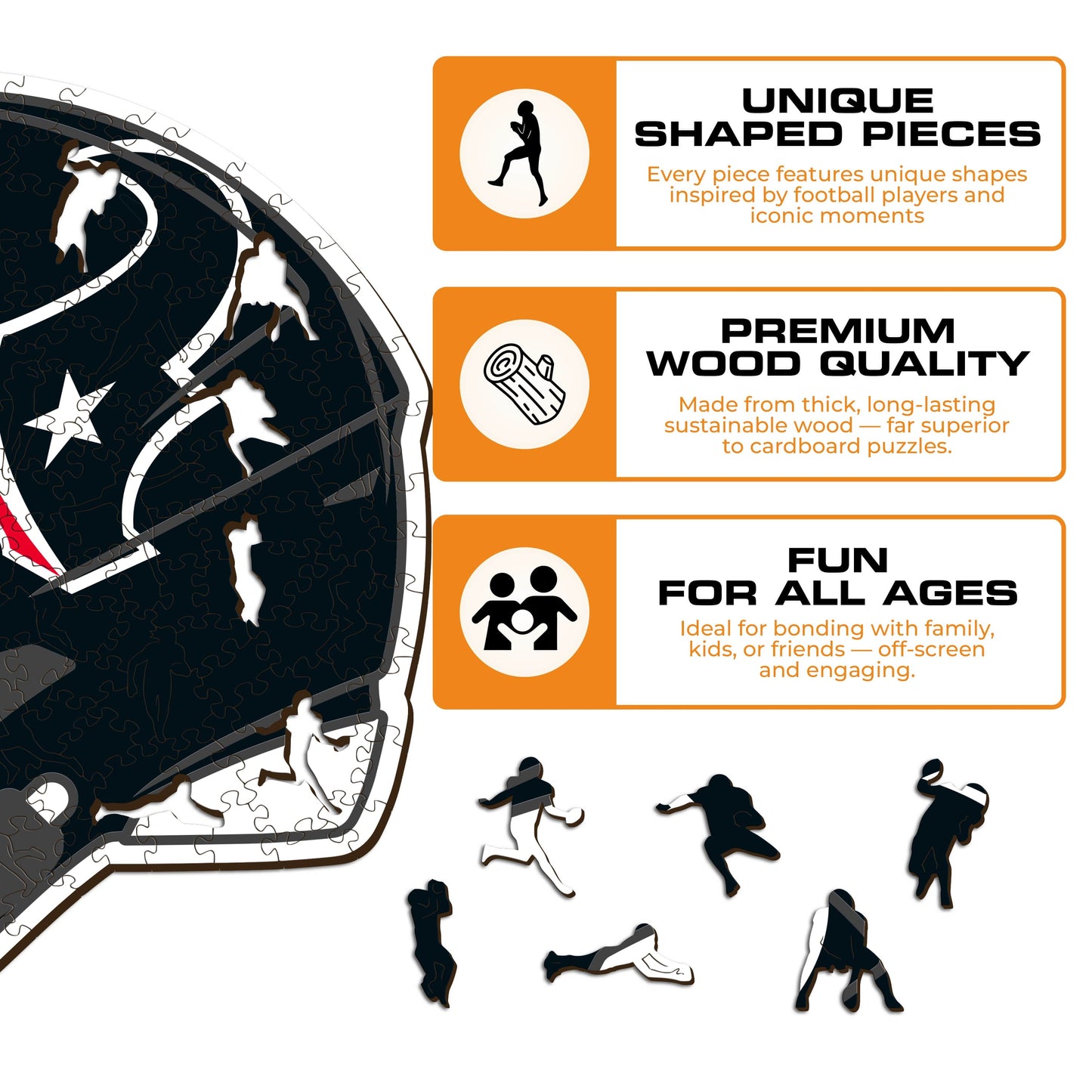 Houston Texans™ Helmet - Wooden Puzzle