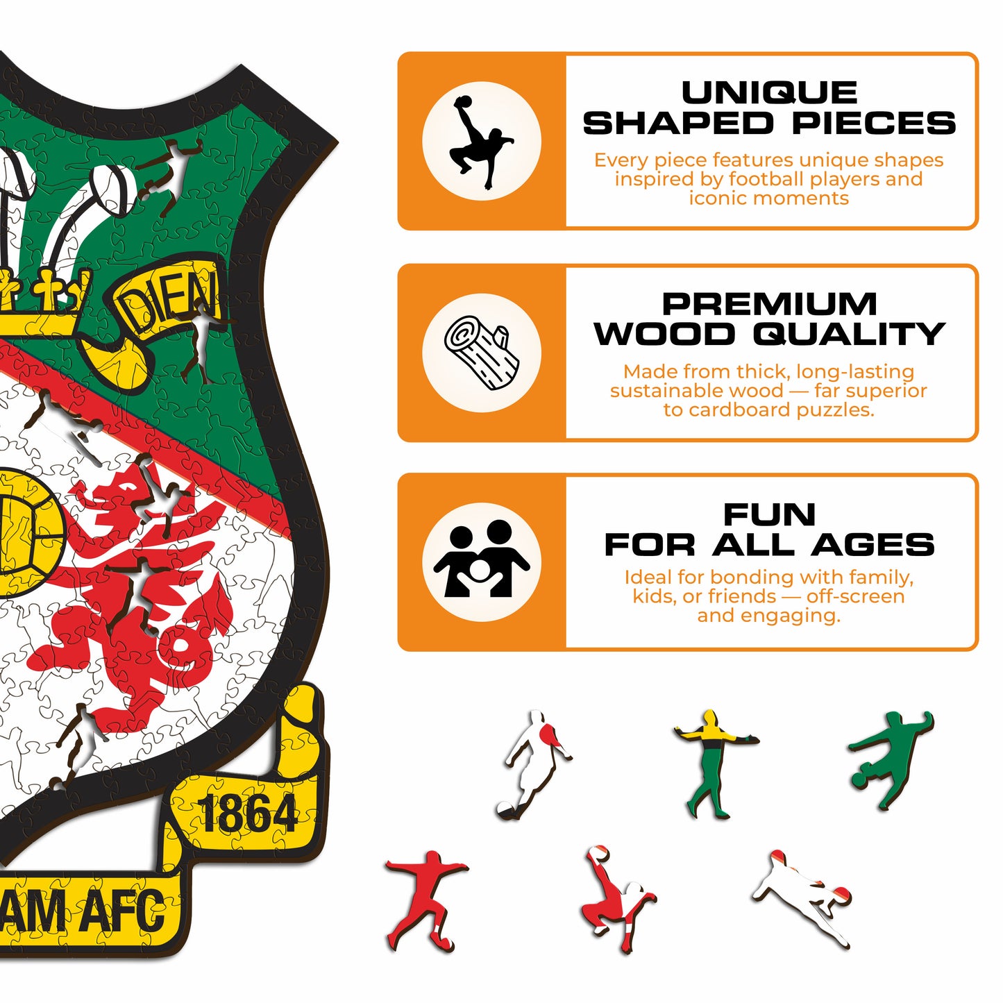 Wrexham AFC® Crest - Wooden Puzzle