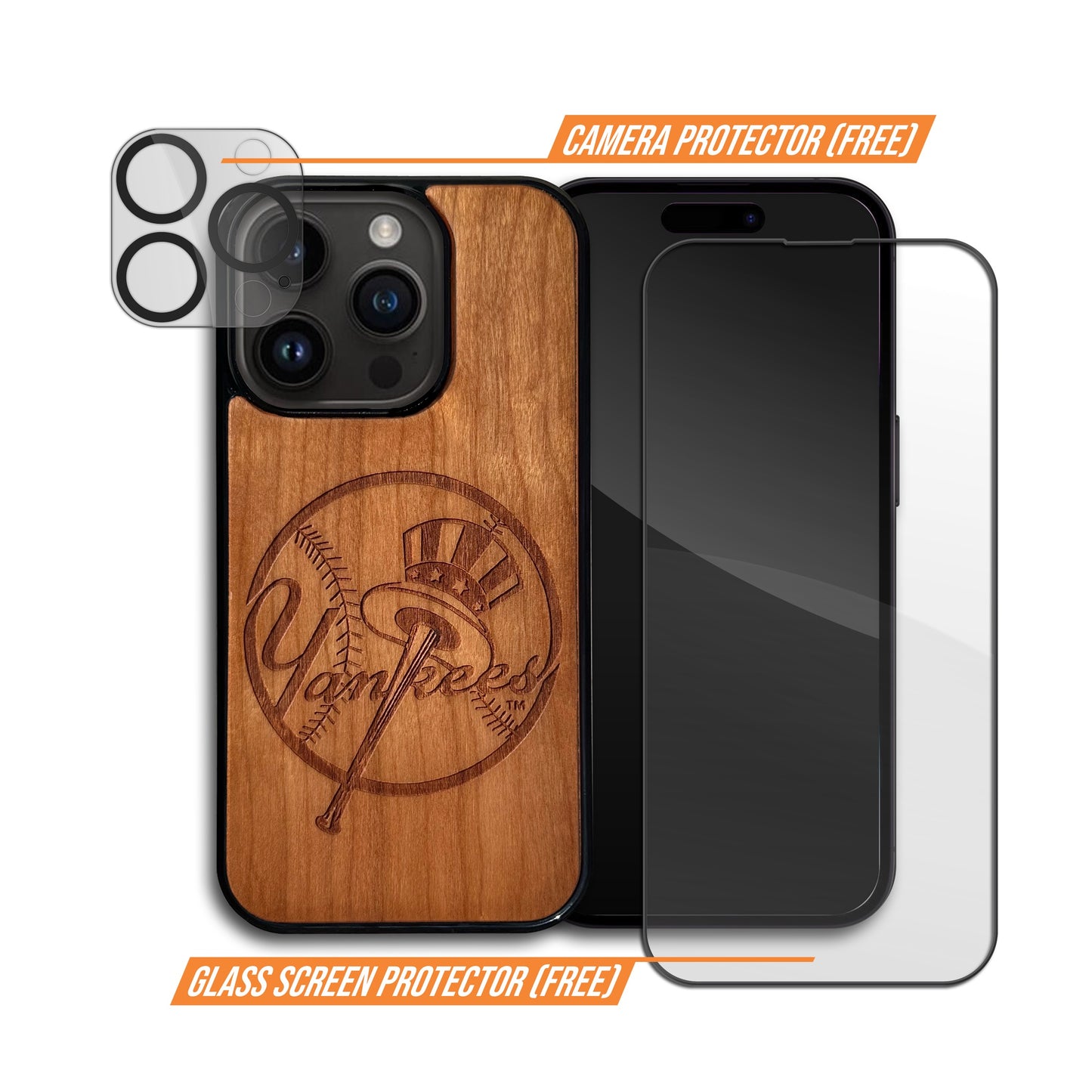New York Yankees® Primary Crest - Wooden Phone Case