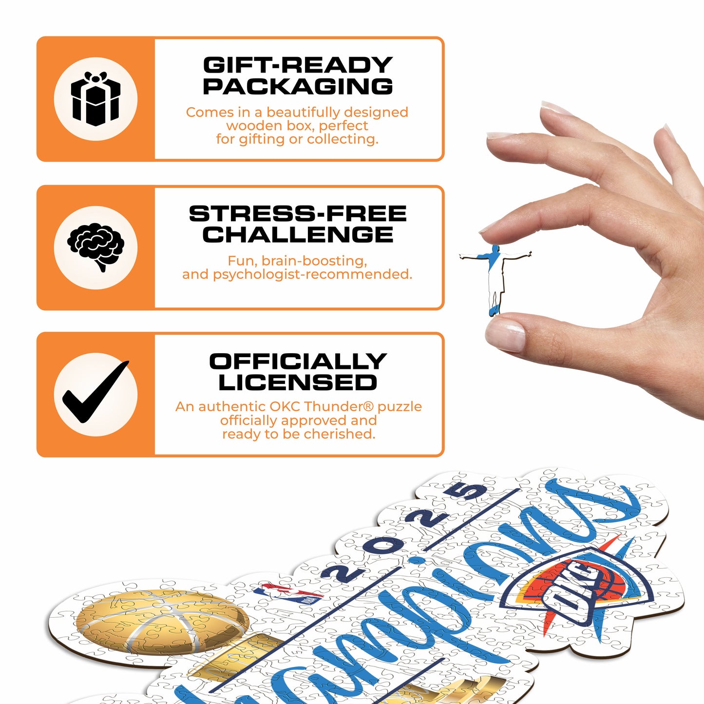 Oklahoma City Thunder™ 2025 NBA Champions - Wooden Puzzle