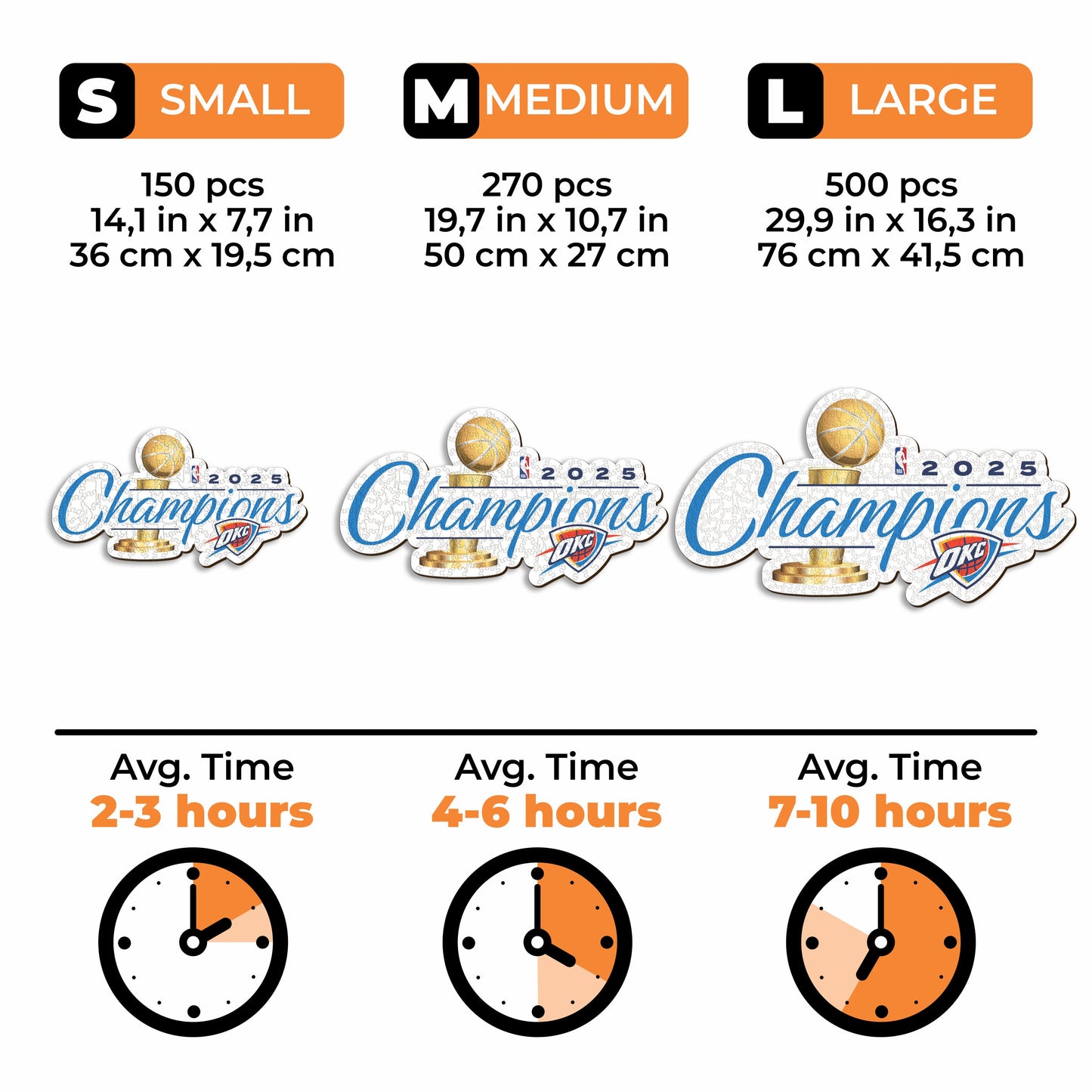 Oklahoma City Thunder™ 2025 NBA Champions - Wooden Puzzle