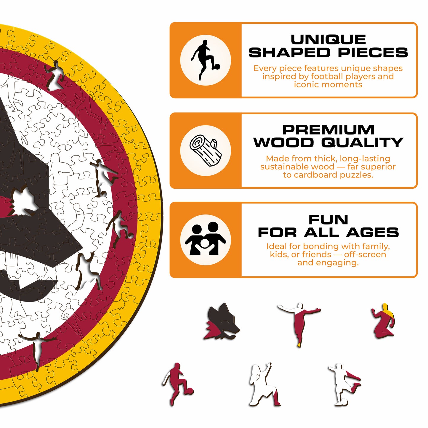 AS Roma® 2nd Crest - Wooden Puzzle
